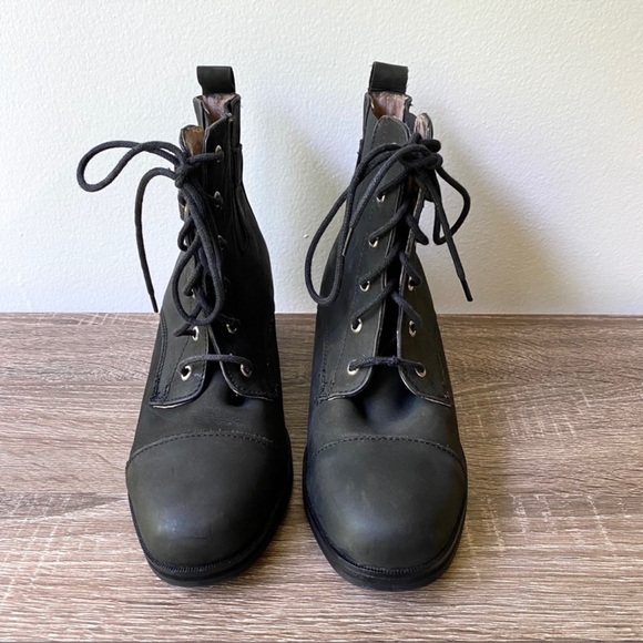 KURT GEIGER Carvela Black Lace Up Buckle Boot 38 - Picture 7 of 10